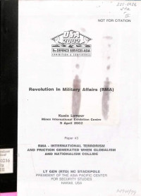 REVOLUTION IN MILITARY AFFAIRS (RMA) PAPER 3 RMA - INTERNATIONAL ....