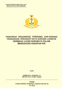 Pengaruh organisasi, personel dan sarana-prasarana terhadap daya dukung logistik dermaga ujung Surabaya dalam mendukung kesiapan KRI