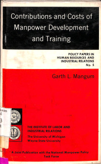 Image of Contributions And Costs Of Manpower Development And Training