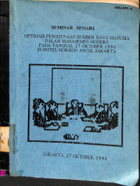 Image of Seminar sehari. optimasi penggunaan sumber daya manusia