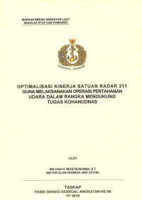 Optimalisasi kinerja satuan radar 211 guna melaksanakan operasi pertahanan udara dalam rangka mendukung tugas Kohanudnas