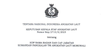KOP NAMA BADAN ,CAP JABATAN DANLANAL MOROWALI