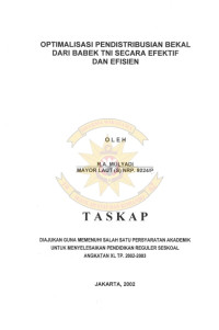Optimalisasi Pendistribusian Bekal dari Babek TNI S ecara Efektif dan Efisien