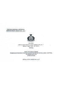 BUKU PETUNJUK TEKNIS PEMBINAAN PERWIRA PROFESI SURVEYOR/INSPEKTOR KELAIKAN MATERIIL TNI ANGKATAN LAUT (PUM-6.05.024)