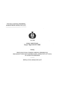 PENETAPAN NAMA, NOMOR LAMBUNG, PENEMPATAN, PERUBAHAN NAMA DAN ALlH BINA KAPAL ANGKATAN LAUT (KAL) DI JAJARAN KOARMABAR