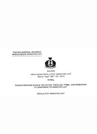 PAKAIAN SERAGAM KHUSUS TIM LIPUTAN, PSIKOLOGI, POMAL, DAN KESEHATAN DI LINGKUNGAN TNI ANGKATAN LAUT