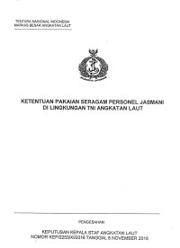 KETENTUAN PAKAIAN SERAGAM PERSONEL JASMANI DI LINGKUNGAN TNI ANGKATAN LAUT