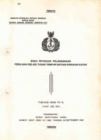 BUKU PETUNJUK PELAKSANAAN PENILAIAN GELADI TUGAS TEMPUR SATUAN PASUKAN KATAK