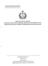 BUKU PETUNJUK TEKNIS STANDAR KUALIFIKASI PERSONEL BINTARA DAN TAMTAMA TNI AL 
DENGAN KEJURUAN DI BAWAH PEMBINAAN KORPS KESEHATAN