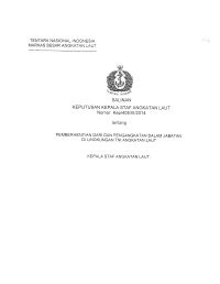 PEMBERHENTIAN DARI DAN PENGANGKATAN DALAM JABATAN DI LINGKUNGAN TNI ANGKATAN LAUT