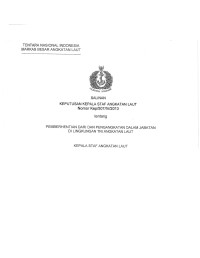 PEMBERHENTIAN DARI DAN PENGANGKATAN DALAM JABATAN DI LINGKUNGAN TNI ANGKATAN LAUT