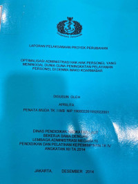 Peningkatan Keterampilan Personel Di Bidang Pemeliharaan Dan Perbaikan Elektronika Senjata Dalam Air (SENDAIR) Dalam Rangka Mendukung Kelancaran Tugas Di peliharaan,Perawatan Dan Produksi (HARKAN PROD) ARSENAL