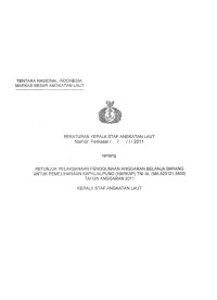 PETUNJUK PELAKSANAAN PENGGUNAAN ANGGARAN BELANJA BARANG UNTUK PEMELIHARAAN KAPAL/ALPUNG (HARKAP) TNI AL (MA.523121.5530) TAHUN ANGGARAN 2011