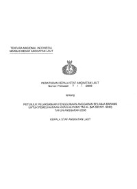 PETUNJUK PELAKSANAAN PENGGUNAAN ANGGARAN BELANJA BARANG UNTUK PEMELIHARAAN KAPAL/ALPUNG TNI AL (MA 523121. 5530) TAHUN ANGGARAN 2008
