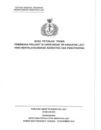 BUKU PETUNJUK TEKNIS PEMBINAAN PRAJURIT DI LINGKUNGAN TNI ANGKATAN LAUT  YANG MENYALAHGUNAKAN. NARKOTIKA DAN PSIKOTROPIKA
