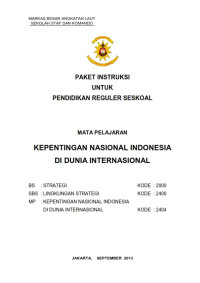 Kepentingan Nasional Indonesia Di Dunia Internasional (2013)